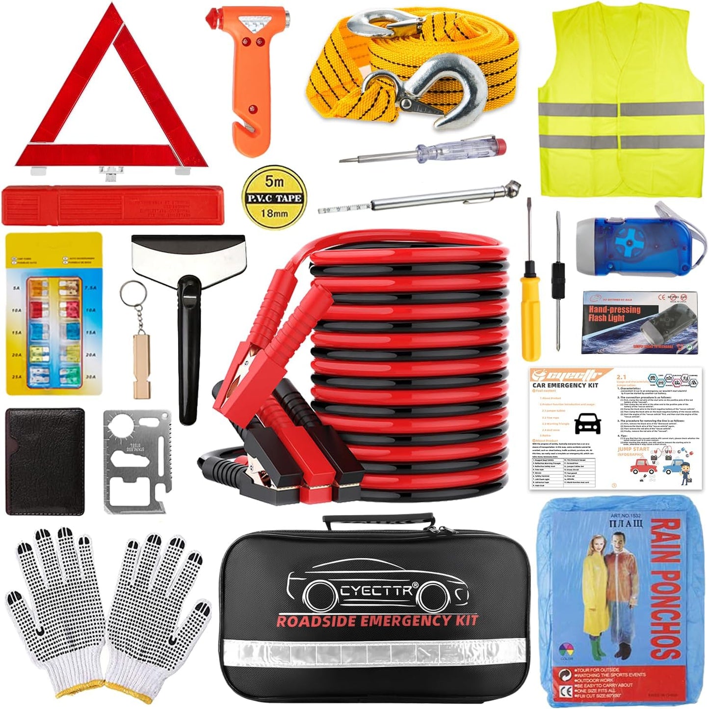 Car Roadside Emergency Kit for Safety and Peace of Mind