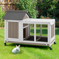 38ft'L Small Rabbit Hutch Outdoor Indoor with Wheels for Pets