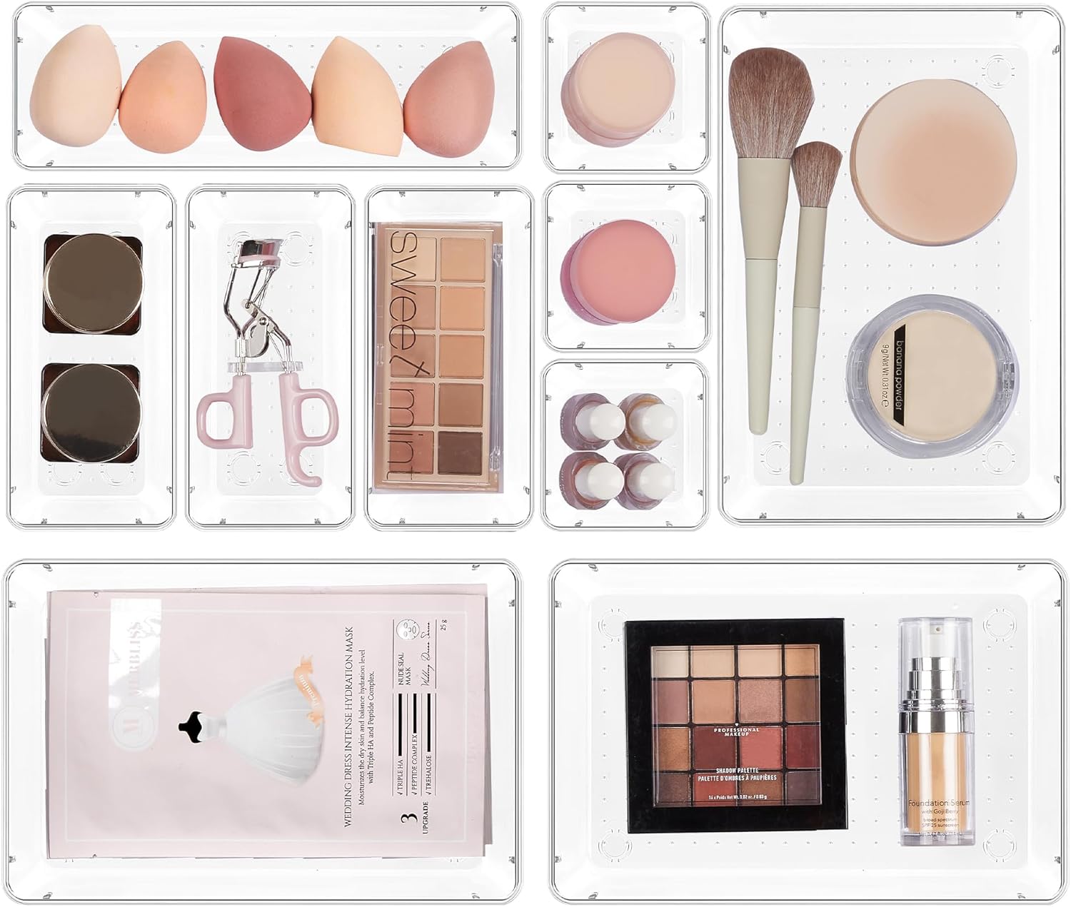Clear Acrylic Makeup Organizer Set - Declutter with Style