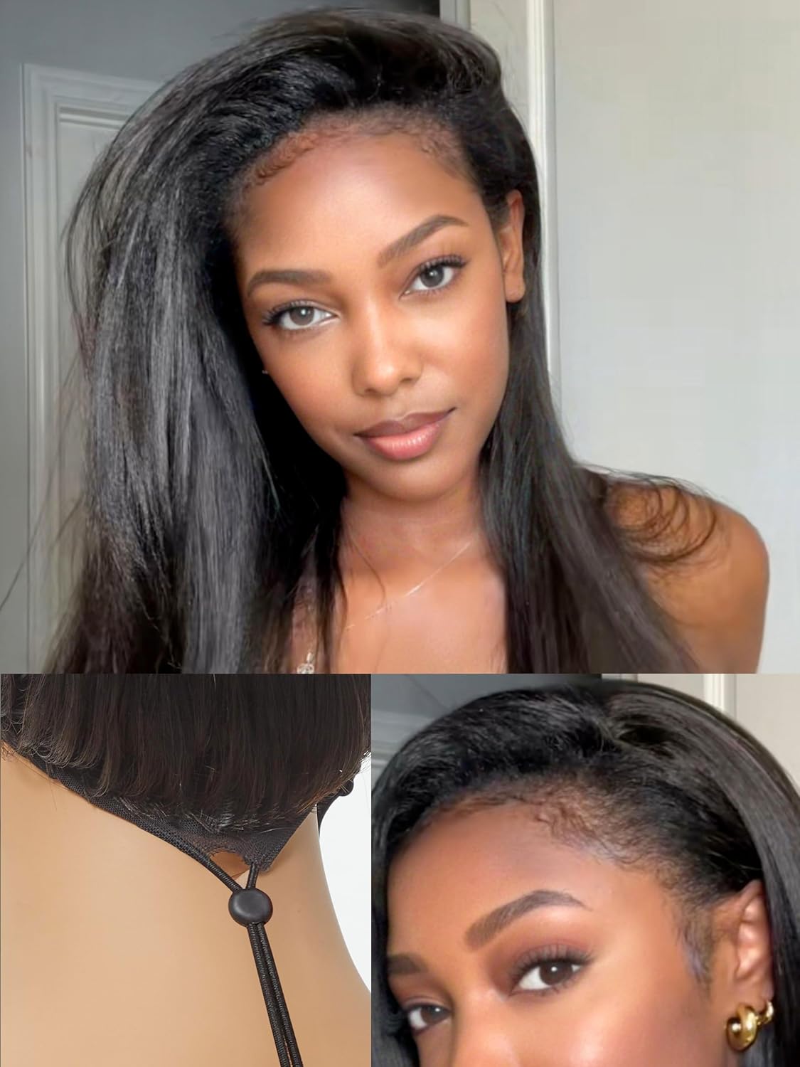 LUVME HAIR Half Wig Yaki Straight Flexi-Fit for Women 26 in