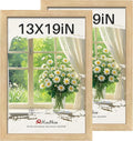 Natural Oak Wood 13x19 Picture Frame Set of 2 for Wall Hanging