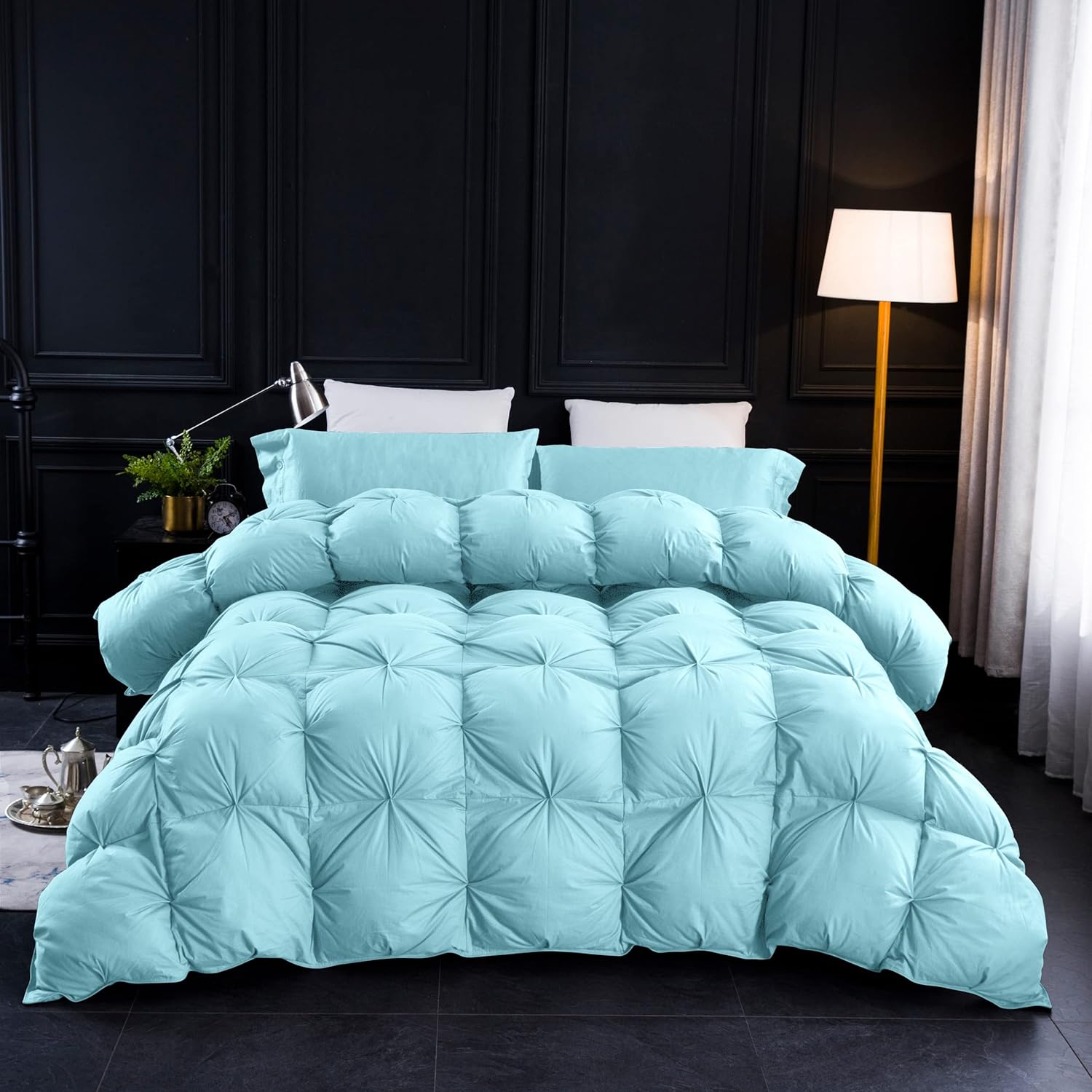 Three Geese Pinch Pleat Waterfowl Feathers Comforter for King