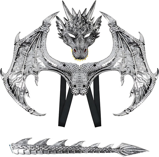 Alodidae Dragon Costumes Set with Devil Wings and Dino Mask