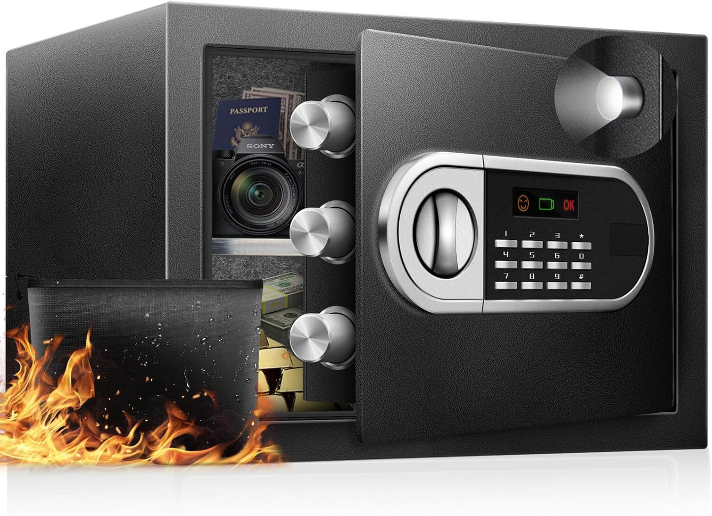 1.3 Cu Ft Home Safe Box with USB-C Emergency Unlock Feature