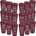 16oz Christian Tumbler 40 Pack Burgundy - Reusable Bible Verse Cups