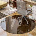 46in Round Tempered Glass Chair Mat for Carpet & Hardwood Use