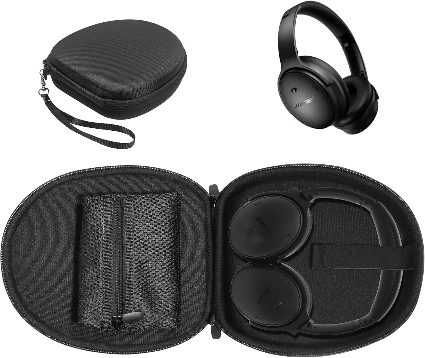Protective Black Case for Bose QC Headphones