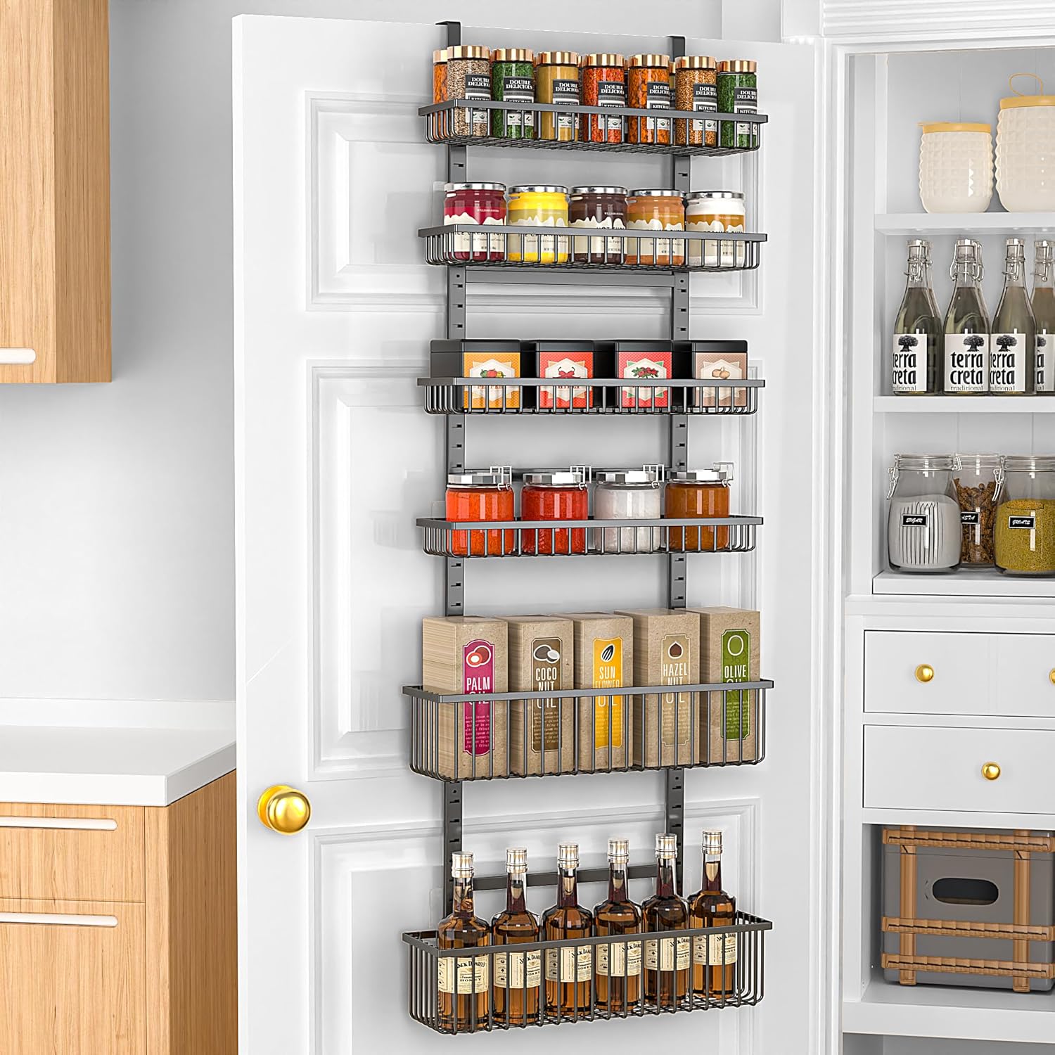 6-Tier Over The Door Pantry Organizer for Efficient Storage