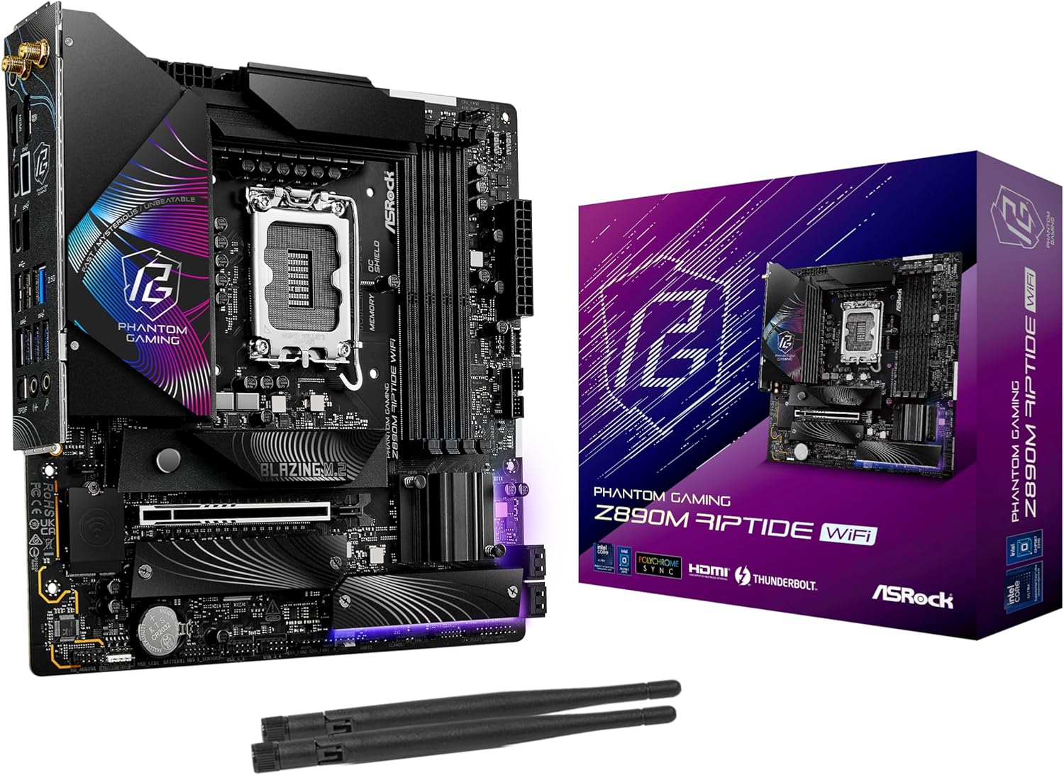 ASRock Z890M Riptide WiFi 6E Phantom Gaming Motherboard