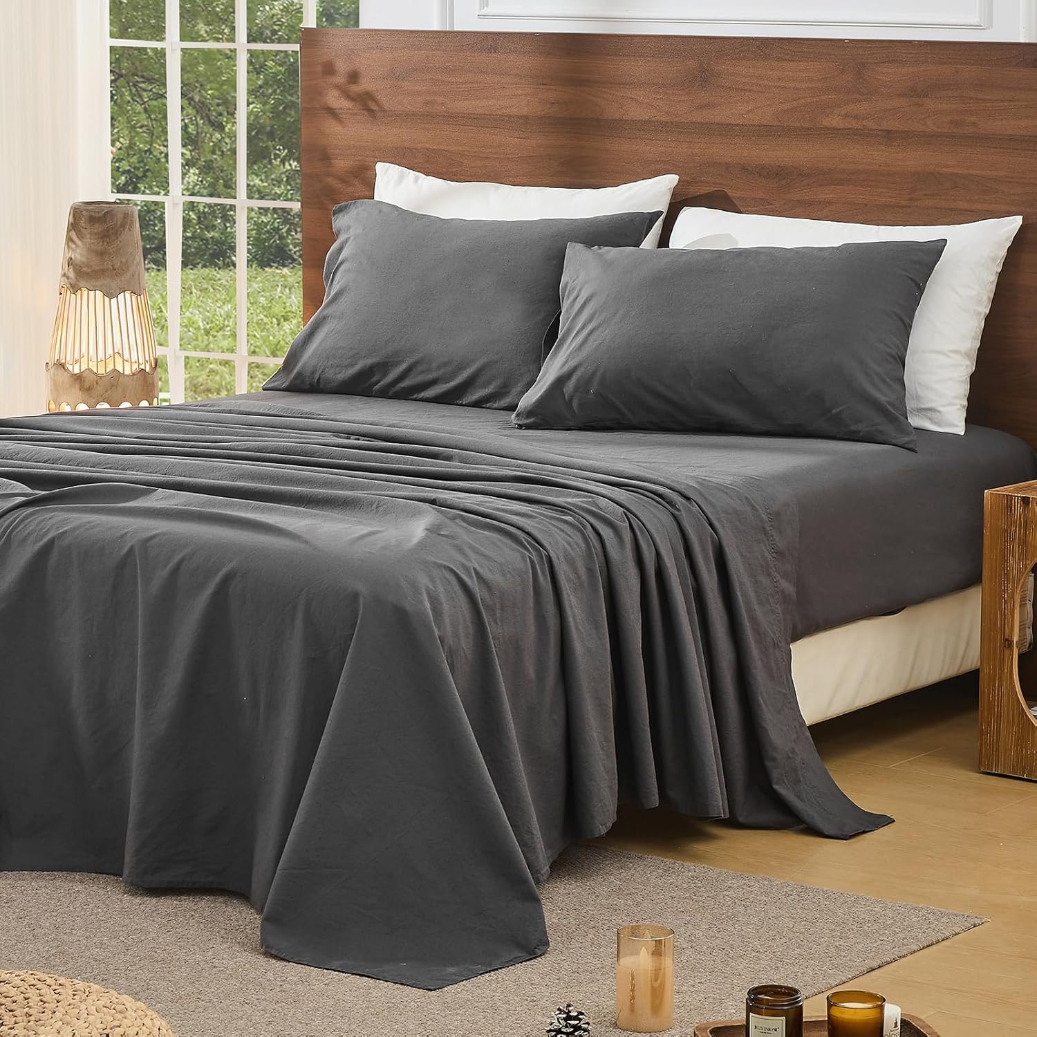 Bedlifes King Size Linen Sheets Set - Breathable and Cooling
