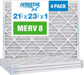 Aerostar MERV 8 Pleated Air Filter, Pack of 4, USA-Made!