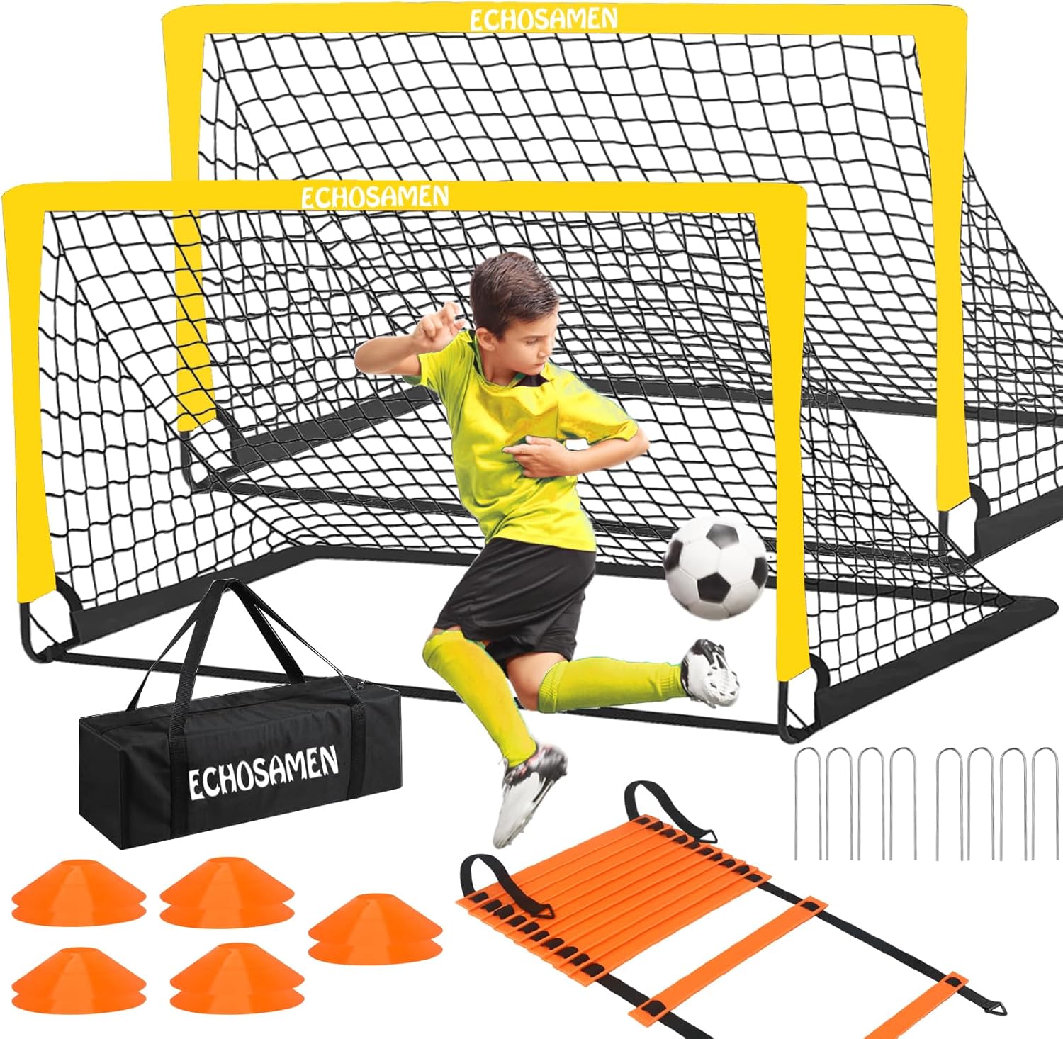 Kids Soccer Goals for Backyard - Portable Soccer Training Set