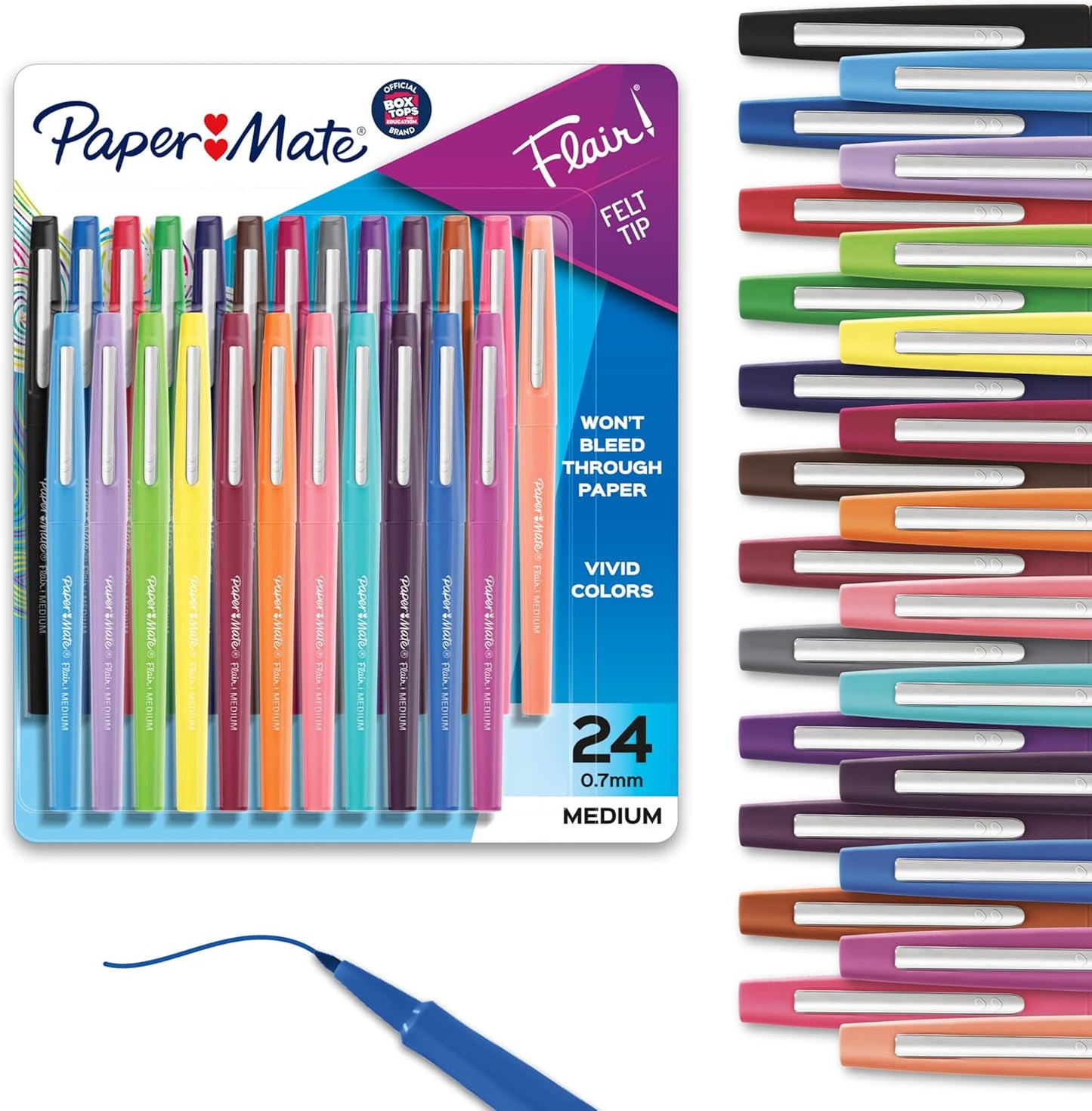 Paper Mate Flair Marker Pens, 24 Count - Bold & Vibrant!