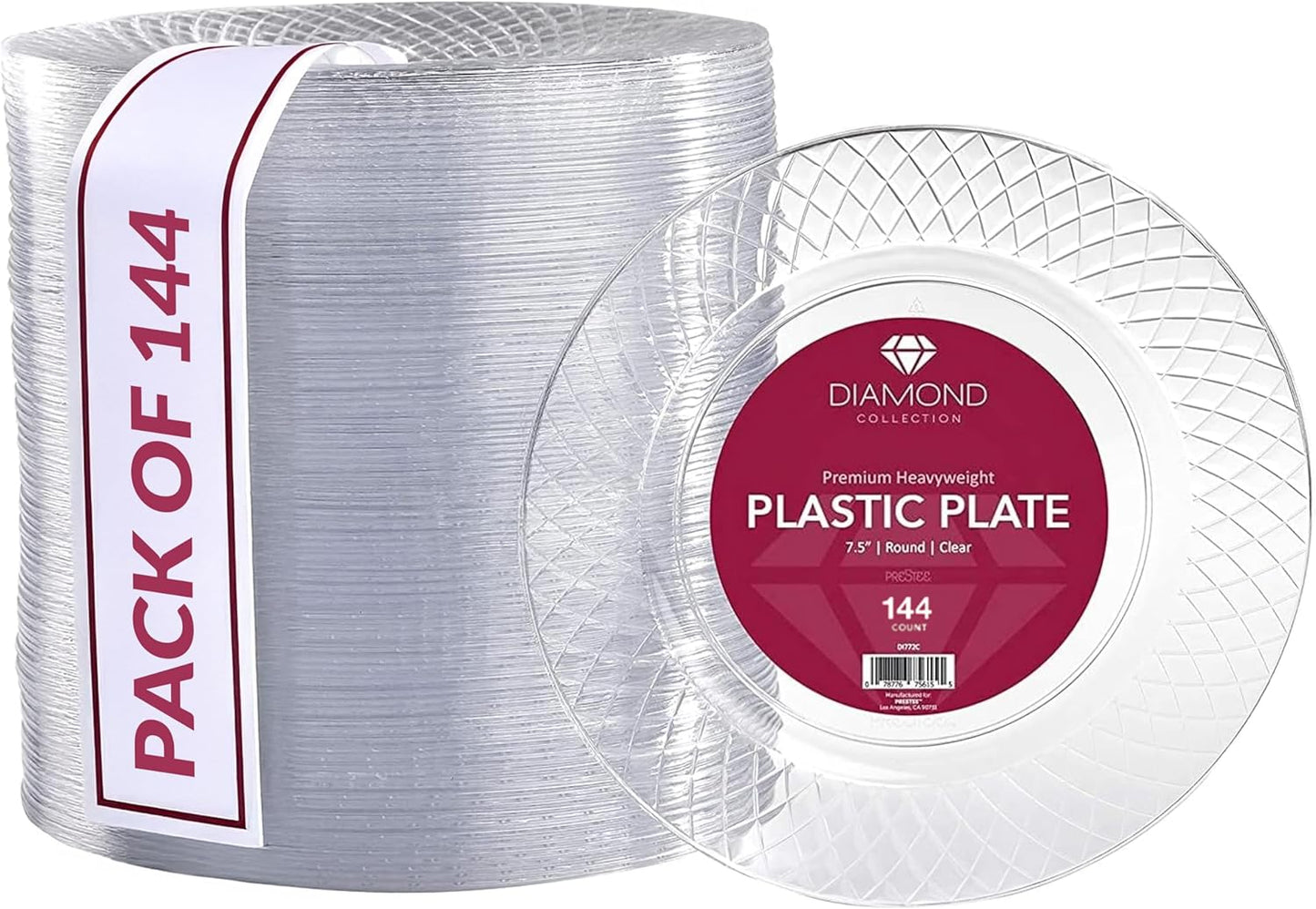 Prestee 7.5 Inch Clear Plastic Plates for Elegant Events
