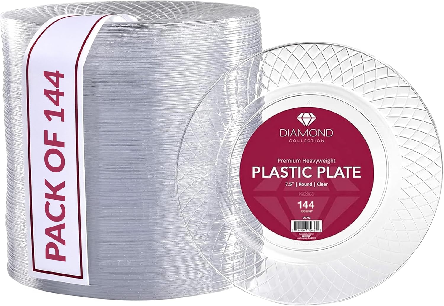 Prestee 7.5 Inch Clear Plastic Plates for Elegant Events