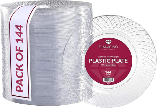 Prestee 7.5 Inch Clear Plastic Plates for Elegant Events