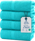DAN RIVER Bath Towels Set of 4, 27 x 54 in - Soft, Quick Drying