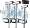 Handheld Toilet Bidet Sprayer 3-Pack - Adjustable Pressure & Hose