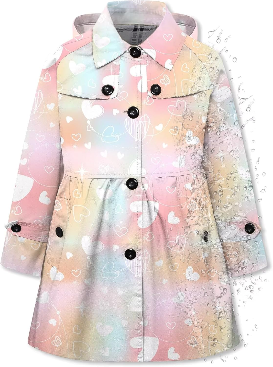Betusline Girl's Hooded Rain Jackets for Stylish Rainy Days