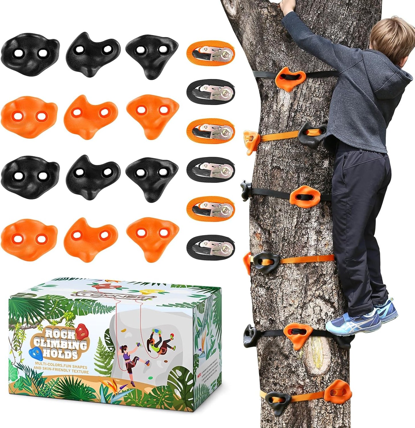 Ninja Tree Climbing Holds for Kids Climber - Outdoor Fun