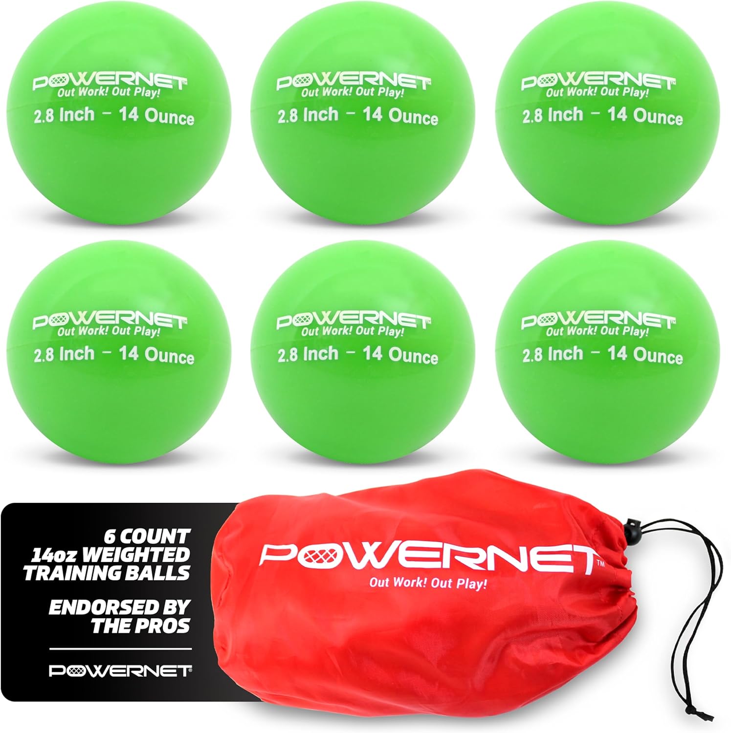 PowerNet Weighted Baseballs for Hitting Training and Strength