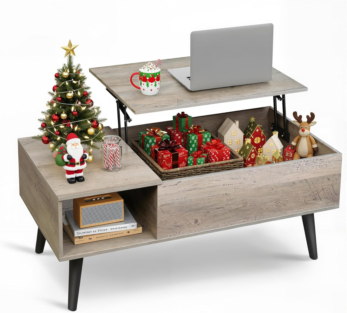 WLIVE Coffee Table with Lift Top and Storage for Living Room