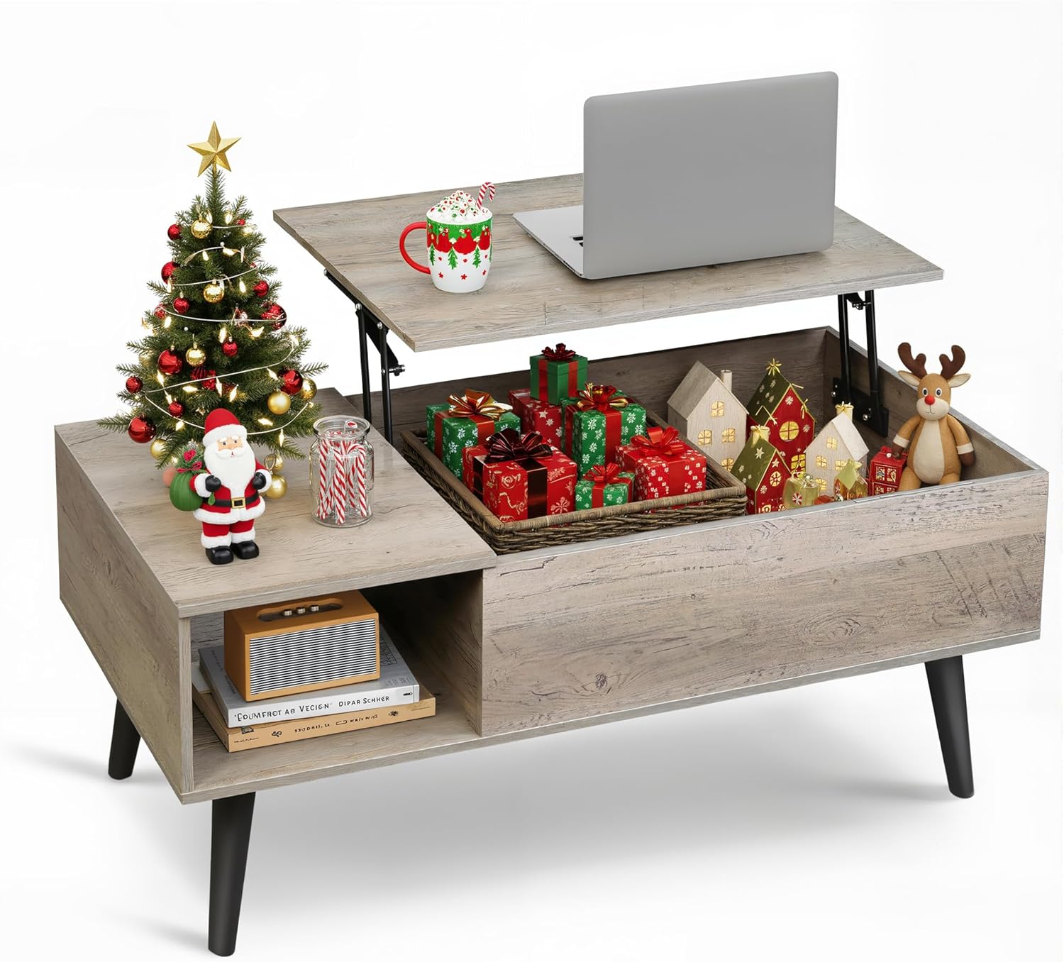 WLIVE Coffee Table with Lift Top and Storage for Living Room