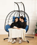 Double Egg Chair Hanging Loveseat with Stand - Comfortable UV