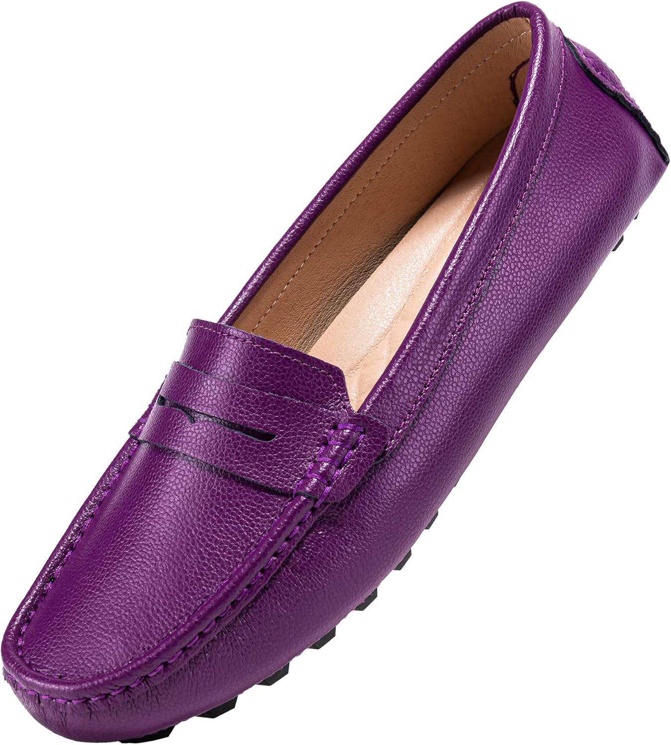 BEAUSEEN Women's Genuine Leather Penny Loafers for Comfort