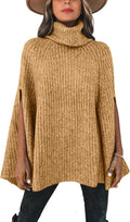 Turtleneck Poncho Sweater Women 2025 - Chunky Knit Wrap