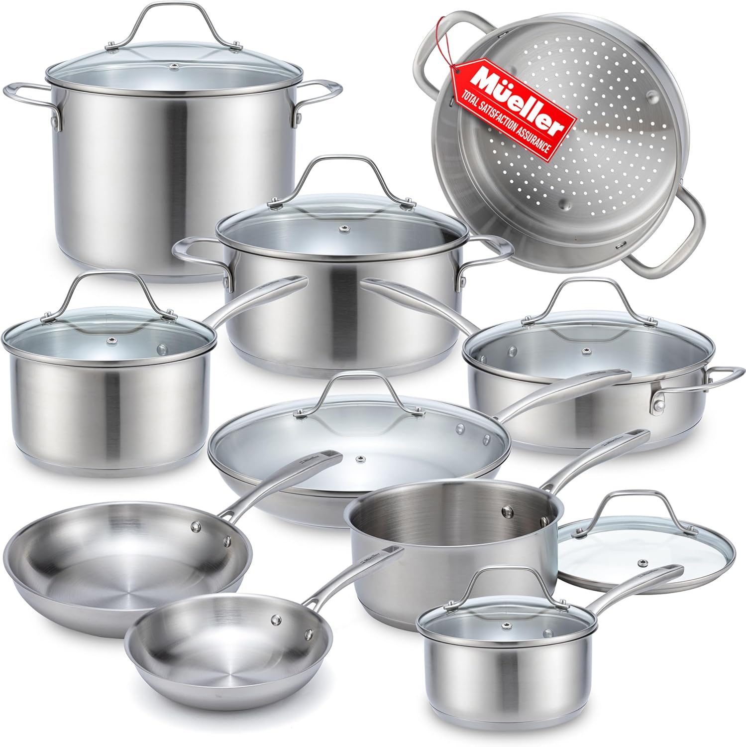 Mueller 17-Piece Ultra-Clad Pro Stainless Steel Cookware Set
