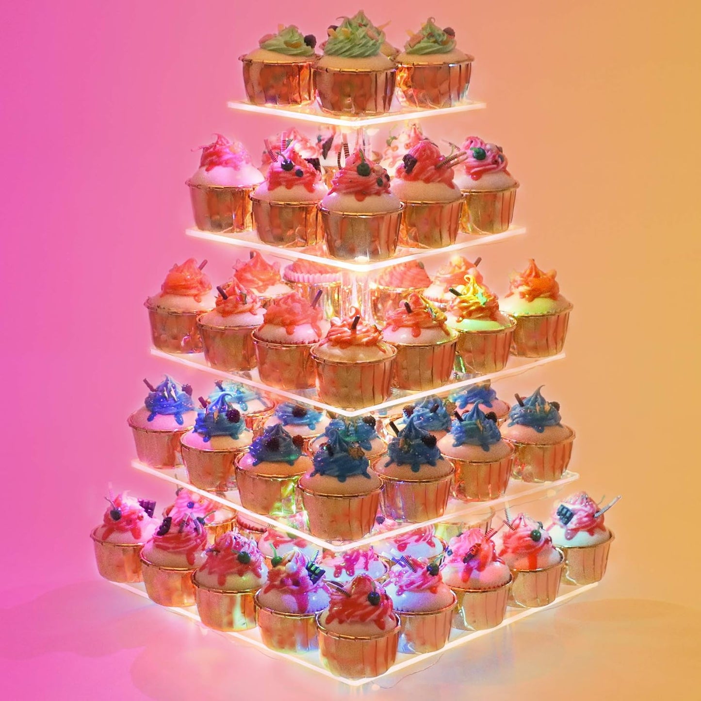 YestBuy 5 Tier Premium Cupcake Stand for Colorful Party Decor