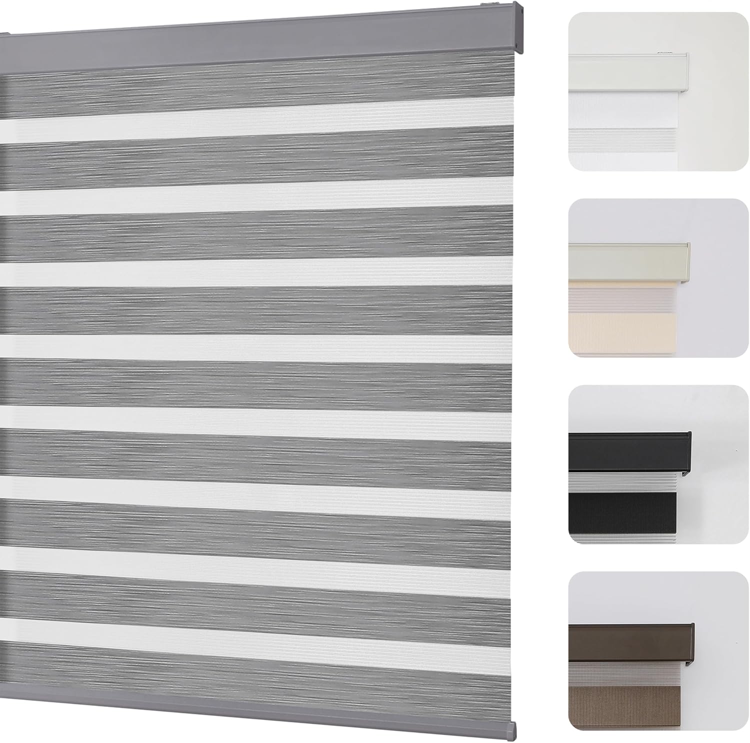 Joydeco Cordless Zebra Blinds for Windows - Premium Light Control