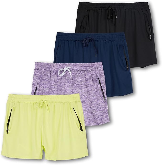 Real Essentials Womens Active Athletic Performance Dry-Fit Shorts