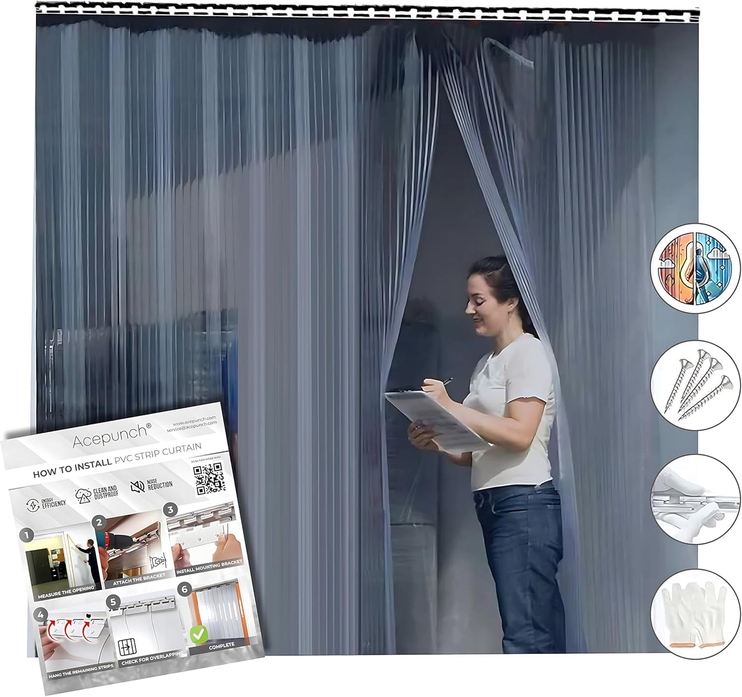 Clear PVC Strip Door Curtain for Commercial and Industrial Use