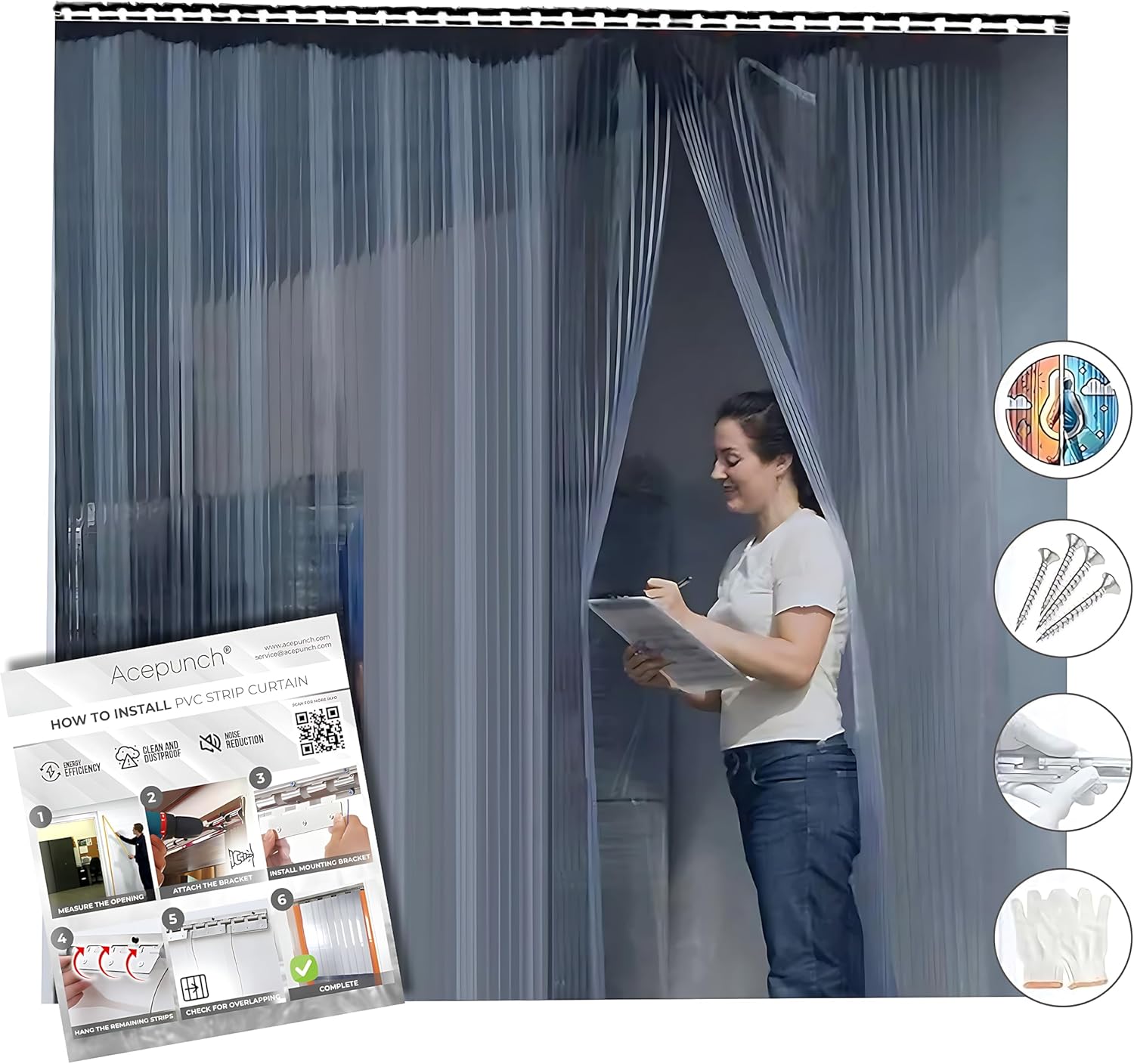 Clear PVC Strip Door Curtain for Commercial and Industrial Use