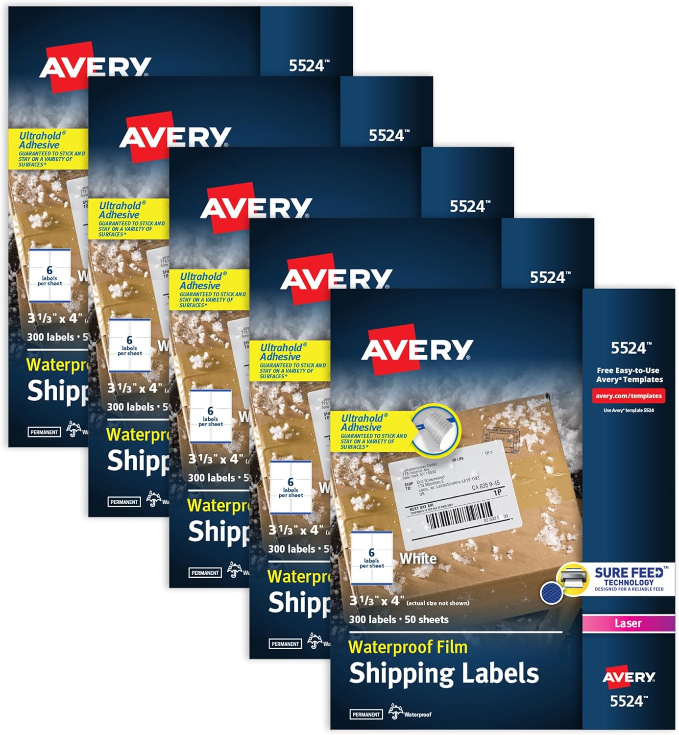 Avery Waterproof Labels with Ultrahold Adhesive for All Needs