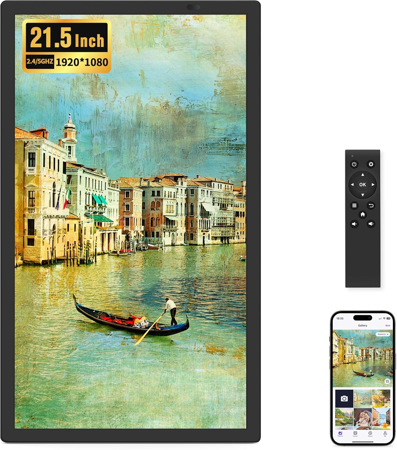 WONNIE 21.5 WiFi Digital Photo Frame - Instant Sharing