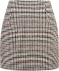 High Waist Plaid Skirt Bodycon Pencil Wool Mini Skirt - Classic