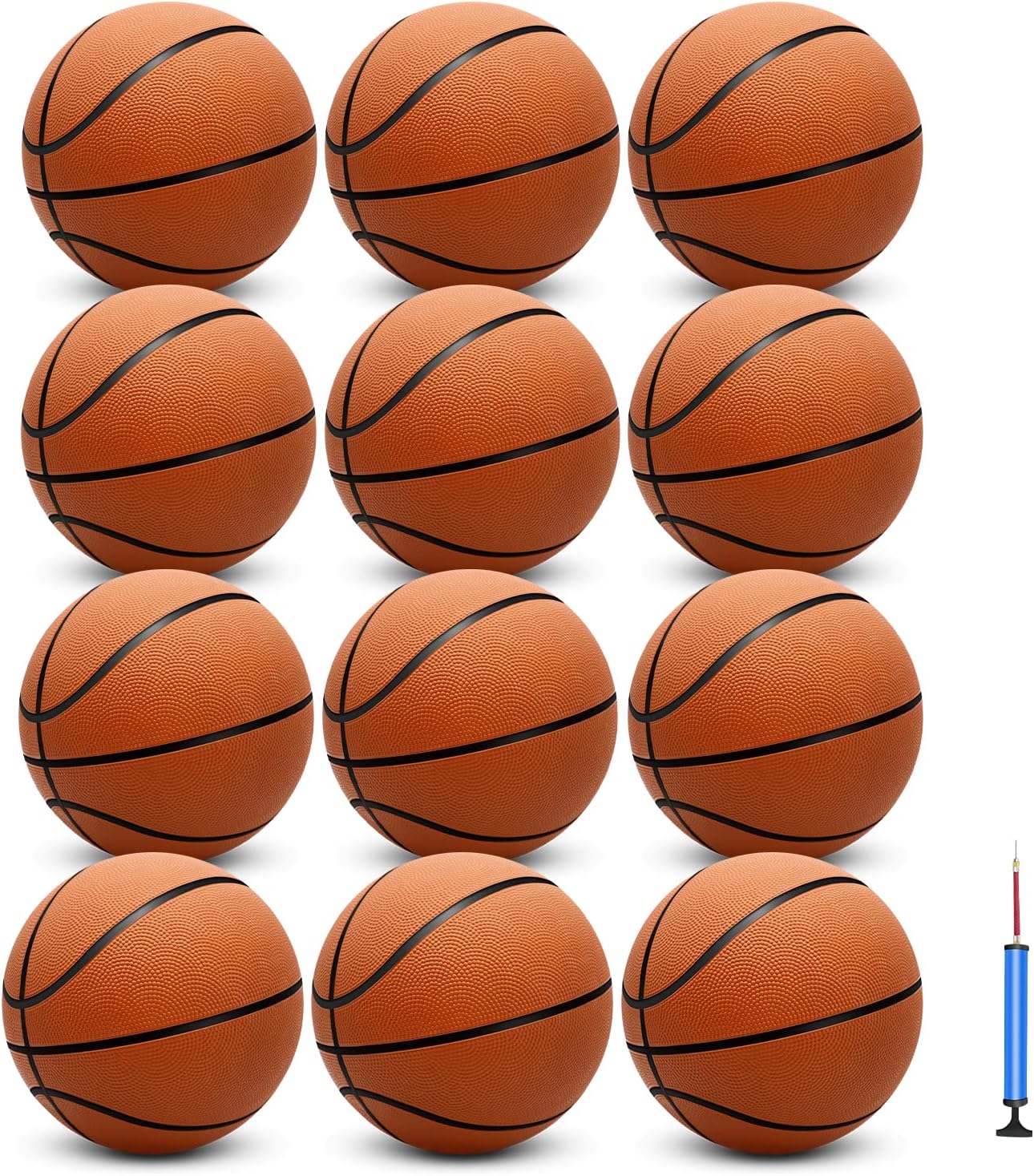 12 Pack Official Size 7 Basketballs with Pump for All Players