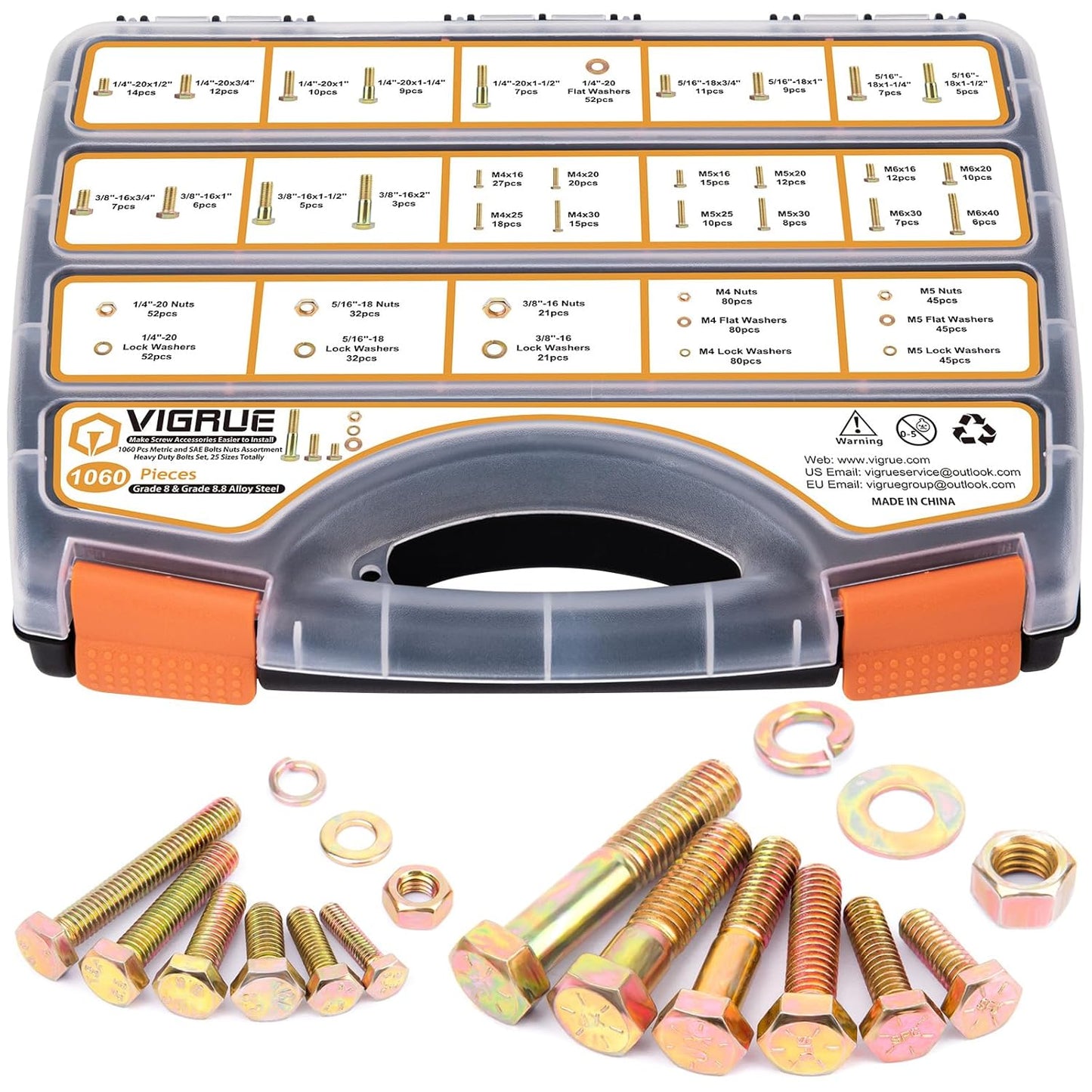 VIGRUE 1060PCS SAE & Metric Bolts Nuts Assortment Kit Review