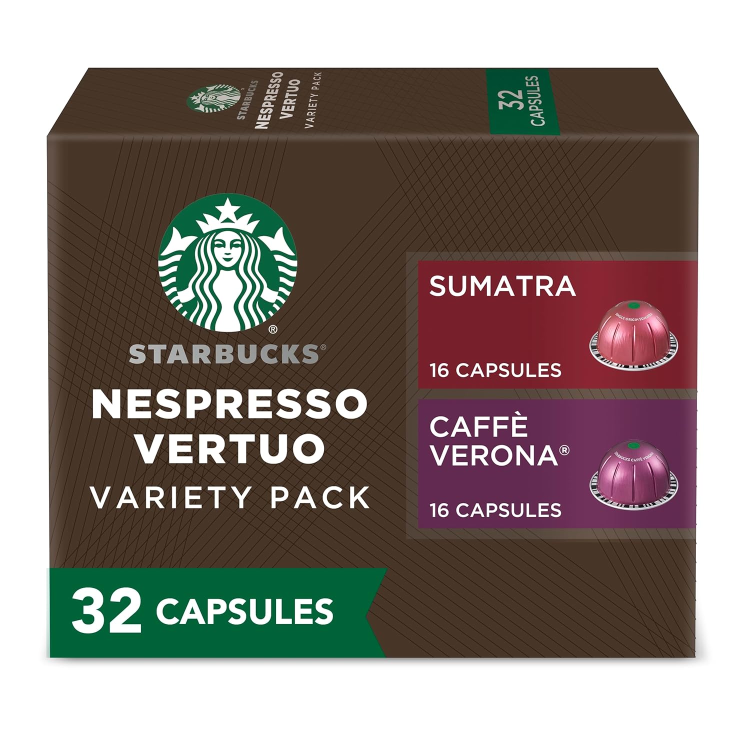 Starbucks Dark Roast Variety Pack, 32-Count Pods