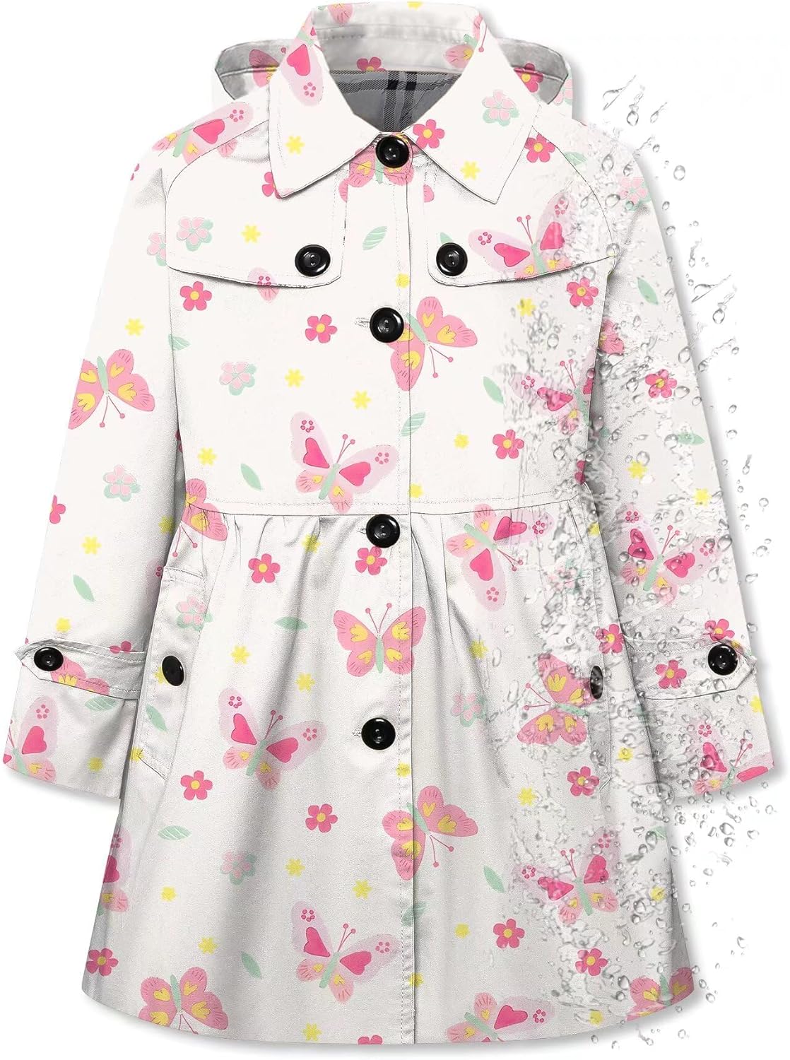 Betusline Girl's Hooded Rain Jackets for Stylish Rainy Days