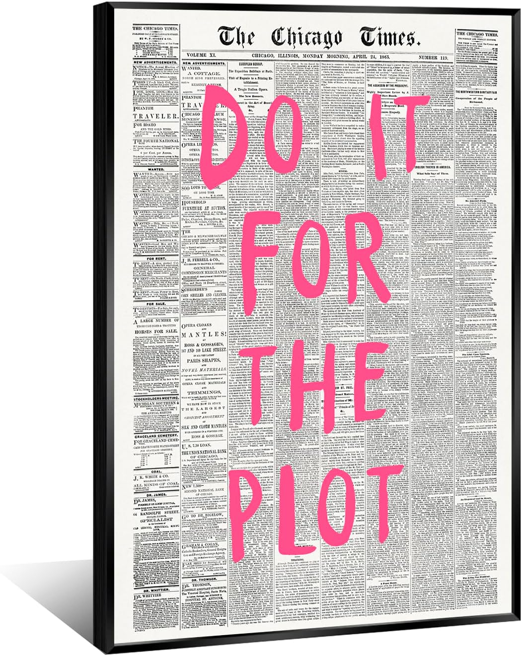 Vintage Pink Do It For The Plot Posters Trendy Wall Art