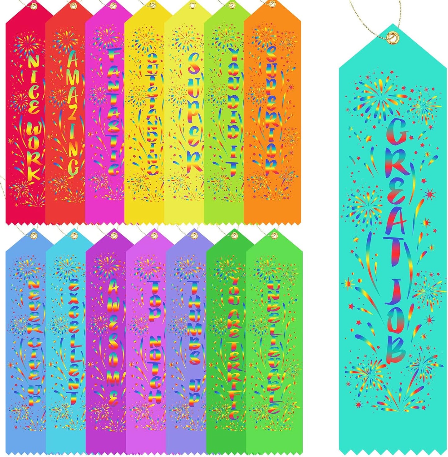 Chinco Award Ribbons Bulk Set for Kids Sports Events and Prizes