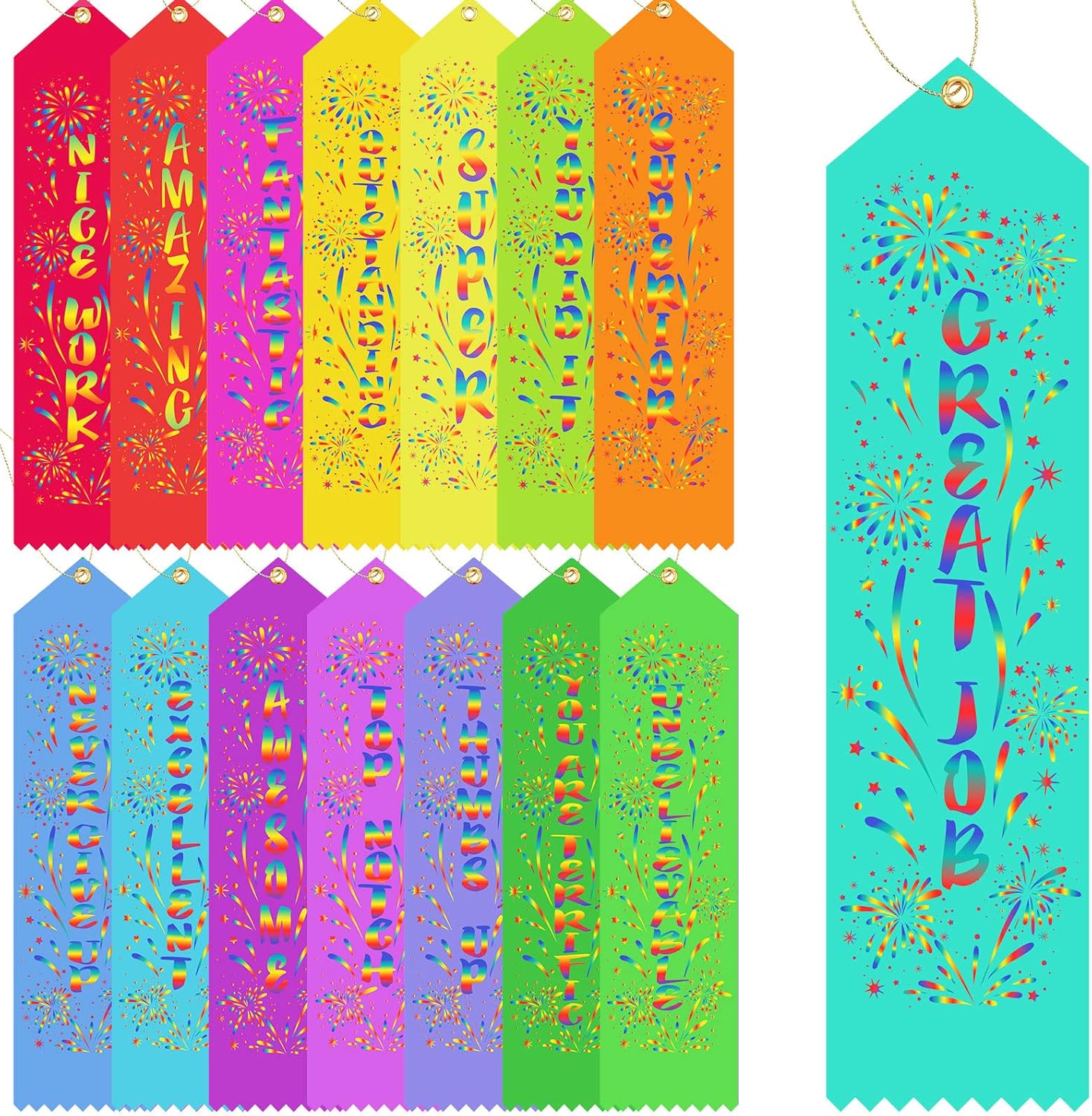 Chinco Award Ribbons Bulk Set for Kids Sports Events and Prizes