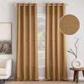 MIULEE Natural Brown Faux Linen Curtains 84in Length - Light Filtering