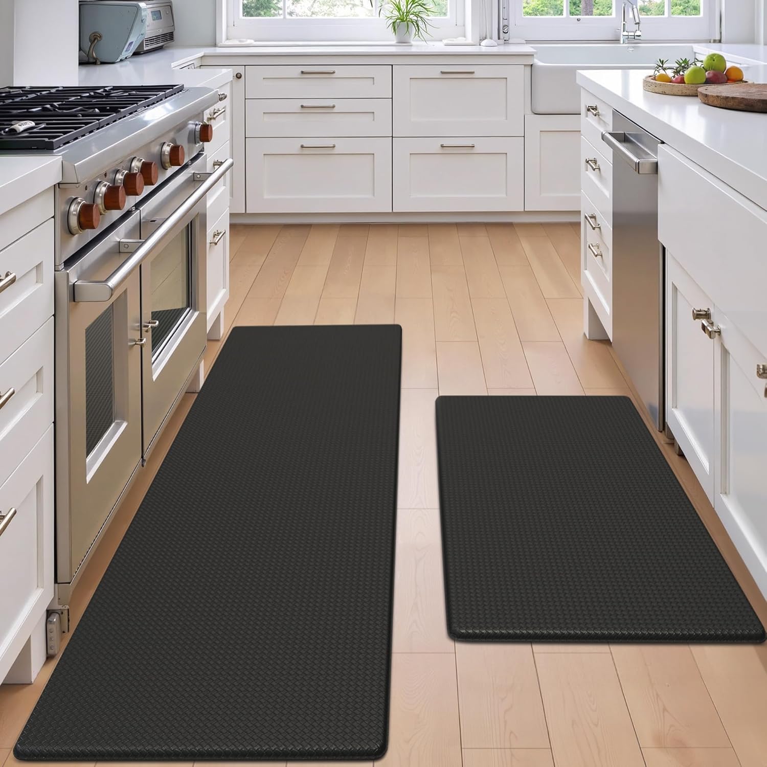 Kitchen Mats for Floor - Anti Fatigue Cushioned Rugs Set