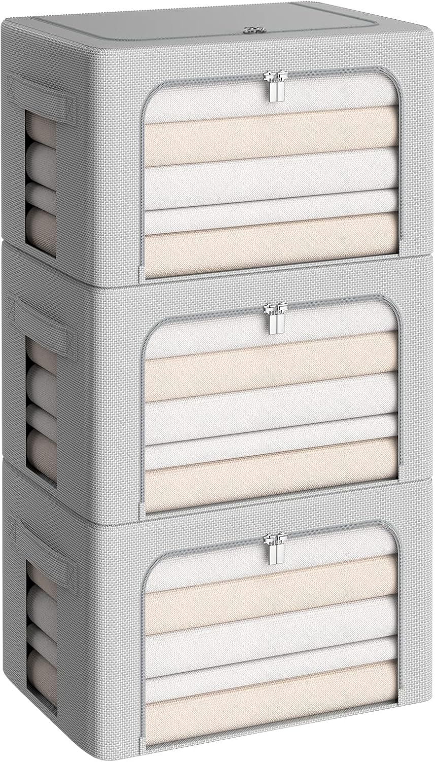 3Pack Frame Storage Box - Foldable Stackable Organizer Set