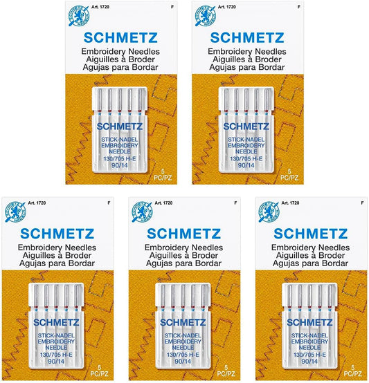 5-Pack SCHMETZ Precision Embroidery Needles 90/14
